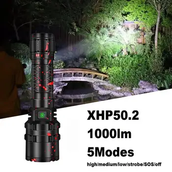 

XHP50.2 Powerful Led Flashlights High Lumens 5Modes L2 Torch For Camping Outdoor Hunting USB Rechargeable Waterproof Flash Light