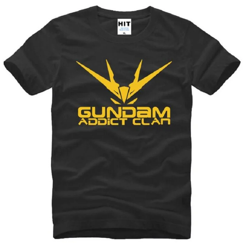 Новинка Летние Стильные футболки с принтом Gundam Hi Clan Мужская хлопковая футболка