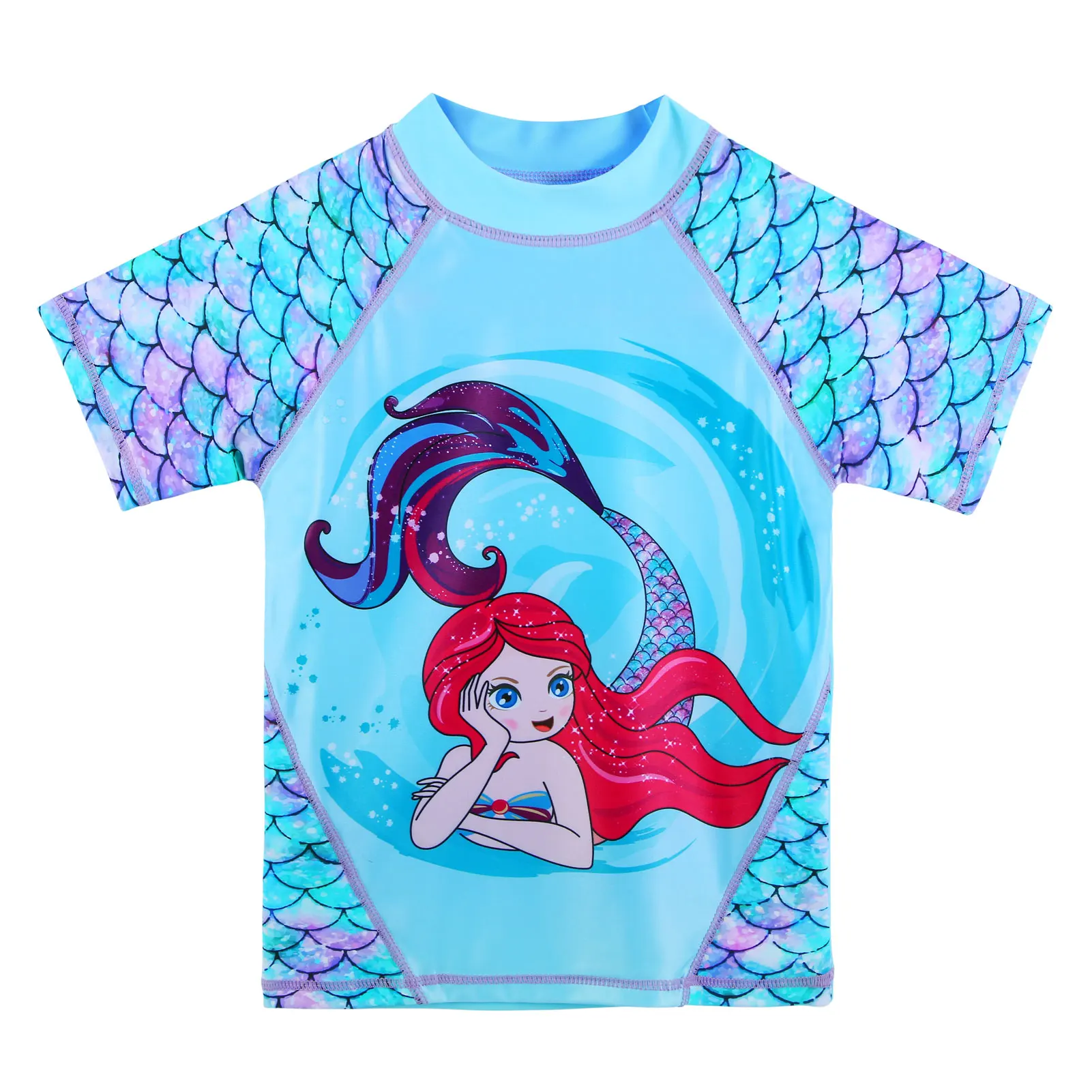 BAOHULU Girls Swimsuit Two Pieces Swimming Set Short Sleeve Swimwear Summer UV 50+ Protective Beach Costume Surfing Suit girls swimsuit