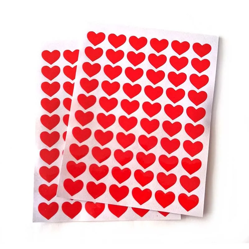New 4 sheet Red Heart Stickers 14mm Mothers Day Valentines Wedding Cards Label