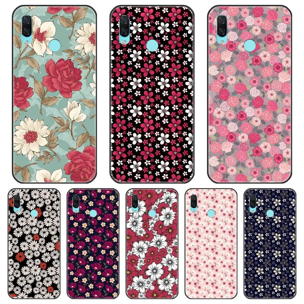 Phone Case Silicone For Huawei Nova 5 4 4E 3 3I 3E 2i 2 Lite Plus Rose Flower Soft Back Cover Smart 2017 |