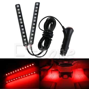 

New Signal Lamp Red 2X12 LED Car Interior Footwell Floor Decor Atmosphere Light Neon Strips