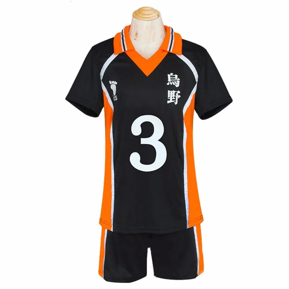 3 Haikyuu Cosplay Костюм Karasuno старшеклассный волейбольный клуб Хината Shyouyou Спортивная Трикотажная форма - Цвет: 3