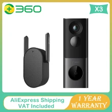 360 Botslab wideodomofon X3 inteligentny dom telefon bezprzewodowy dzwonek do drzwi wi-fi 5MP 1920P kamera czujnik radarowy 8GB HDR Night Vision Alexa