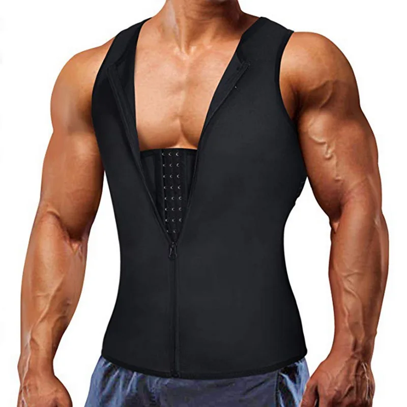 

Body Shaper Men Slimming Waist Trainer Zipper Compression Sauna Sweat Gym Fittness Corset Vest Weight Loss Shapewear Tank Top