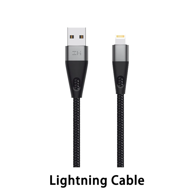 ZMI MFi сертифицированный кабель освещения AL706 usb type C Быстрая зарядка Премиум нейлон PP плетеный рукав кабель для iphone - Цвет: Black Lightning