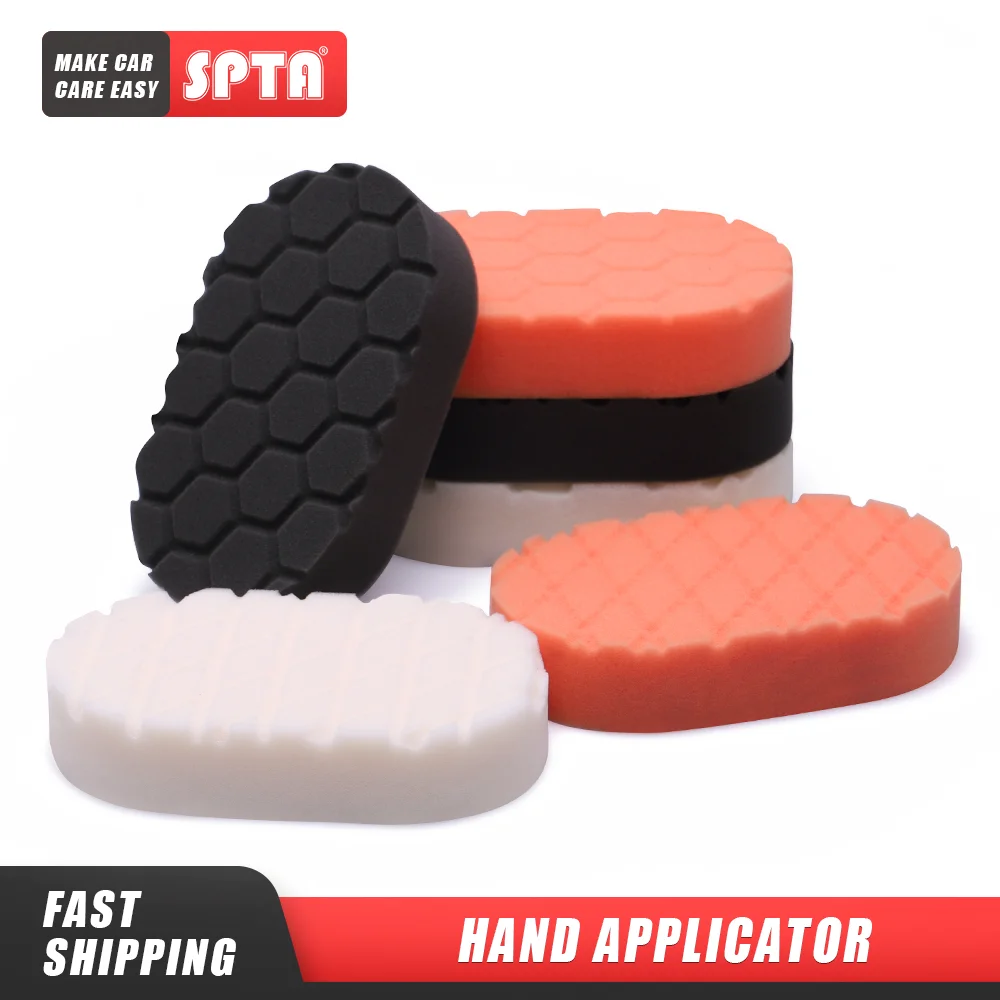 SPTA 3pcs Pack Hex logic Hand Applicator Sponge Waxing Pad Polishing