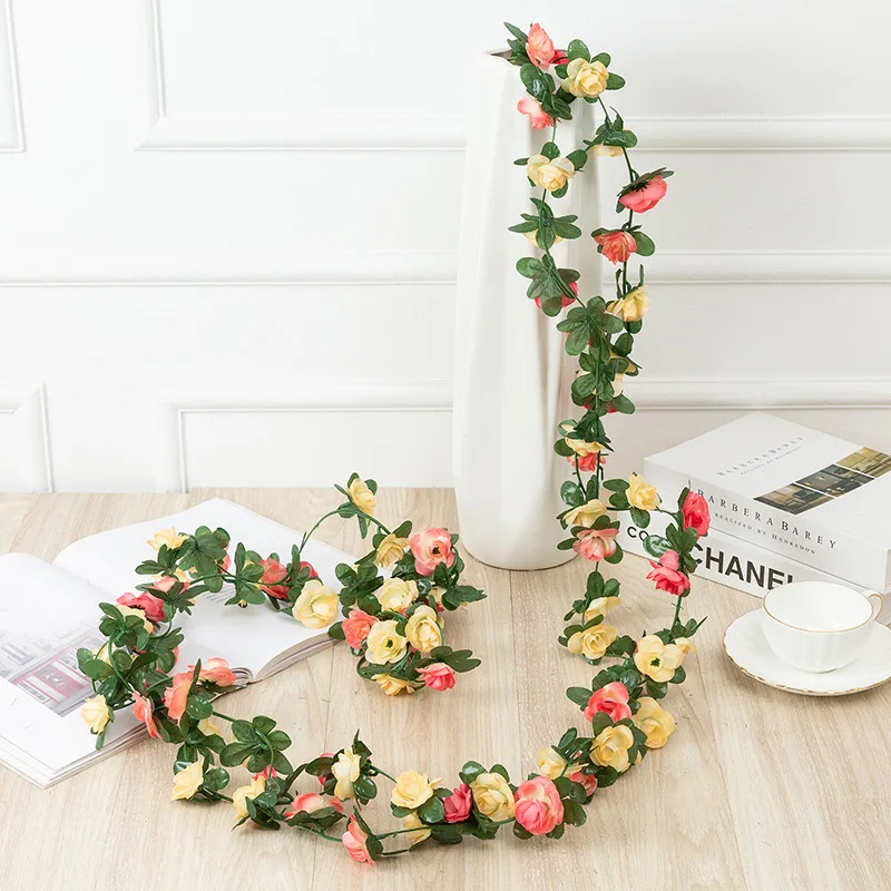 Elegant 2-Piece Rose Vine Garland Set for Wedding and Home Decor