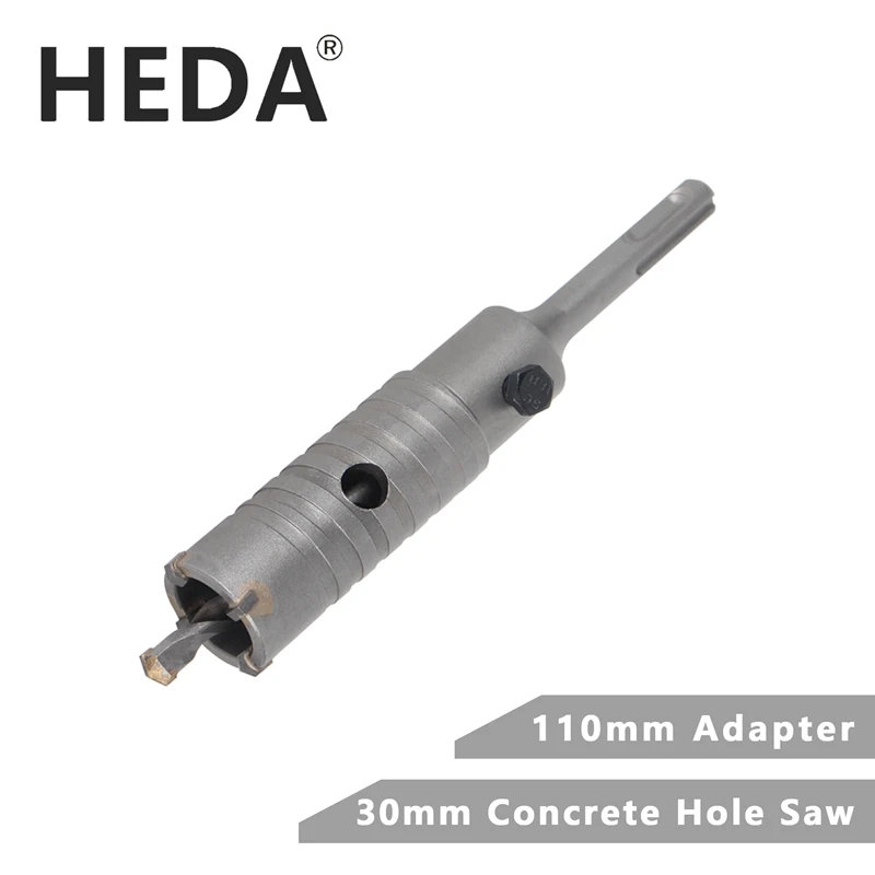 HEDA 30mm Concrete Tungsten Carbide Alloy Core Hole Saw SDS PLUS Electric Hollow Drill Bit Air Conditioning Pipe Cement Stone heda 75mm concrete tungsten carbide alloy core hole saw sds plus electric hollow drill bit air conditioning pipe cement stone