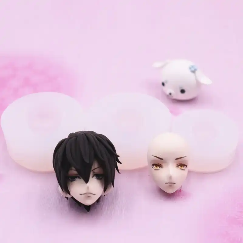 Ultra leve argila masculino deus face silicone molde de grau alimentício silicone boneca rosto molde cerâmica macia geral diy flip modelo