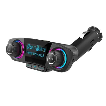 

Double rotary button car portable MP3 player TF card car music FM transmitter Practical wearable portable player