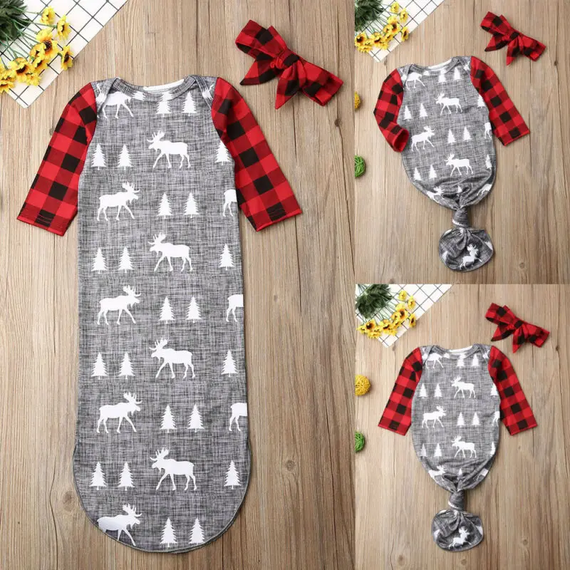 Emmababy для новорожденных; Рождественская осенне-Весенняя длинная пеленка с рукавами; Пеленальное Одеяло; спальный мешок; комплект одежды