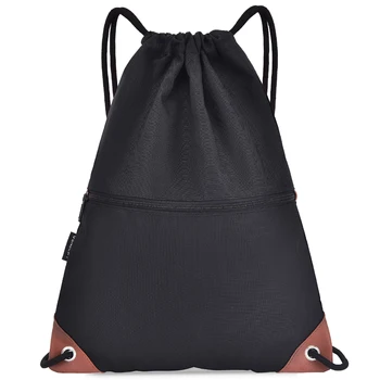 

Gym Sack Drawstring Backpack Water-resistant Drawstring Bucket Bag with Zipper Pockets Light Sack for Adults and Teenagers Kids