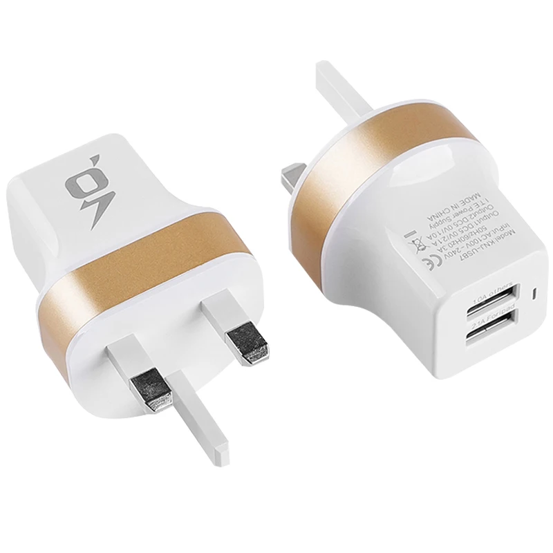 Великобритания Мульти USB настенное зарядное устройство портативное 2 порта зарядное устройство кирпич путешествия штекер куб телефон зарядка iPhone X/8 Plus/8 iPad samsung Galaxy - Цвет: UK-Yellow