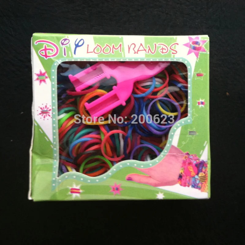 Набор резиновых резинок JINSE Mix 10 цветов для плетения браслетов DIY(300 резинок+ " Y" в форме мини ткацкого станка+ 12 s-зажимов+ 1 крючок