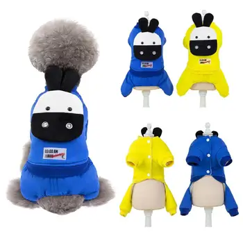 

Z60 Thickening Winter Pet Jumpsuit Clothes Warm Dog Four-Leg Coat Sweaters Cartoon Zebra Cute Puppy Cat Outfit Costume Apparel