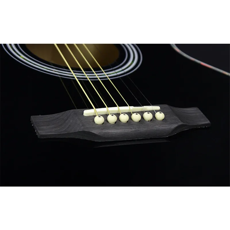 40-47 Гитара s черный цвет 40 дюймов Акустическая гитара липа деревянная гитара звукосниматель тюнер струны