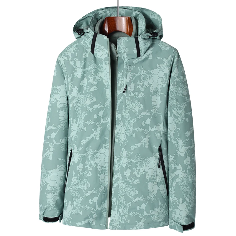 Jacket Coat Women Print Waterproof Windbreaker Ladies Autumn Winter Warm Ski Fleece Korean Oversized Hooded | Спорт и развлечения