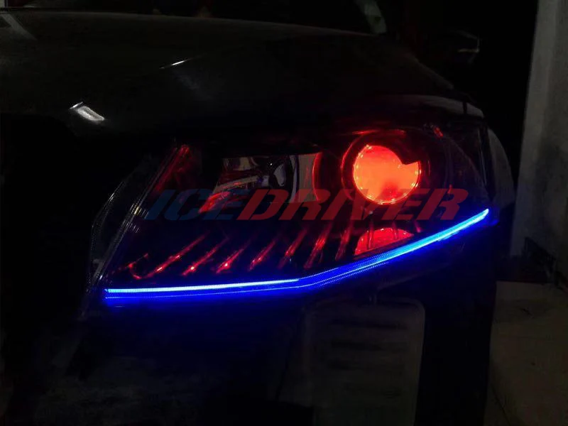 Icedriver для Skoda Octavia DRL RGB многоцветный светодиодный панели дневные ходовые огни красный синий Демон освещение для глаз лампочки крутые огни