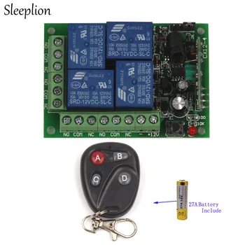 

Sleeplion 315/433MHz Remote Control 12V 4CH ON OFF Relay Light Electric Door Open Remote Control Relay Module 12V 4CH