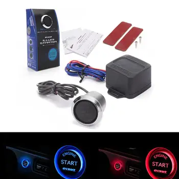 

12V Car Engine Start Button Ignition Switch Starter Kit Start Button Car Engine Start Push Button Ignition Starter Switch Blue