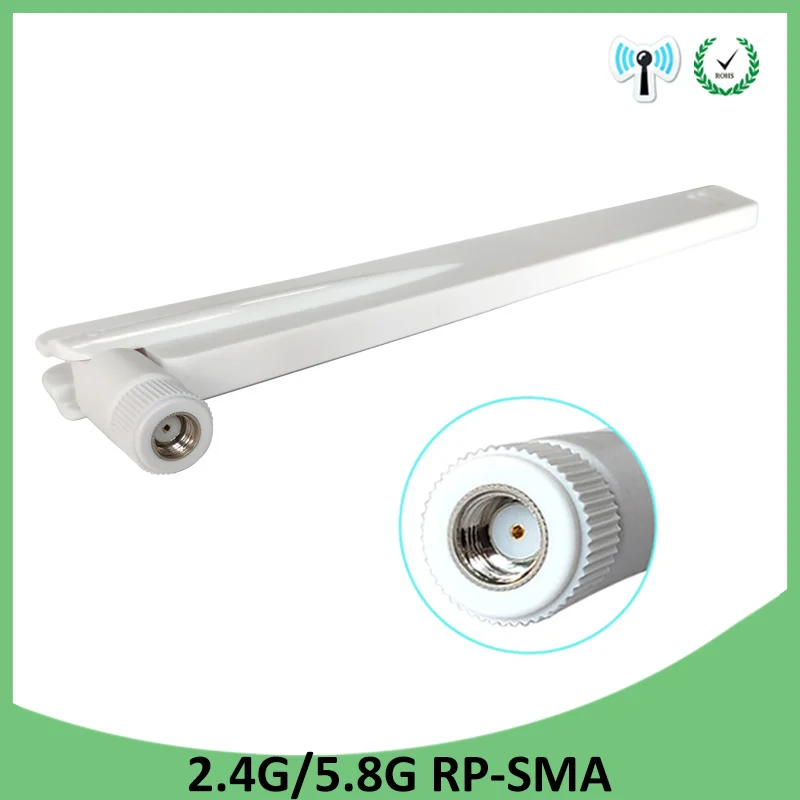 20pcs 2,4 GHz 5GHz 5,8 Ghz антенна 8dBi RP-SMA разъем двухдиапазонный 2,4G 5G 5,8G Wi-Fi антенна SMA женский беспроводной маршрутизатор