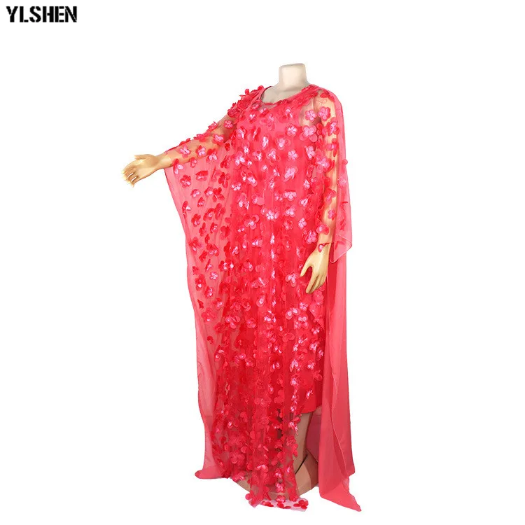 African Dresses for Women 2019 New Style African Clothes Bazin Fashion Lace Floral Boubou Robe Africain Dashiki Party Long Dress 15