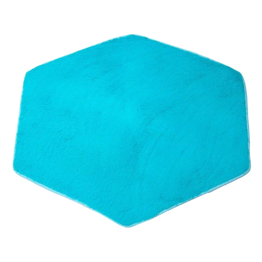 Comfortable Hexagonal Tent Carpet Rug Kids Indoor Playhouse Floor Mat Blue