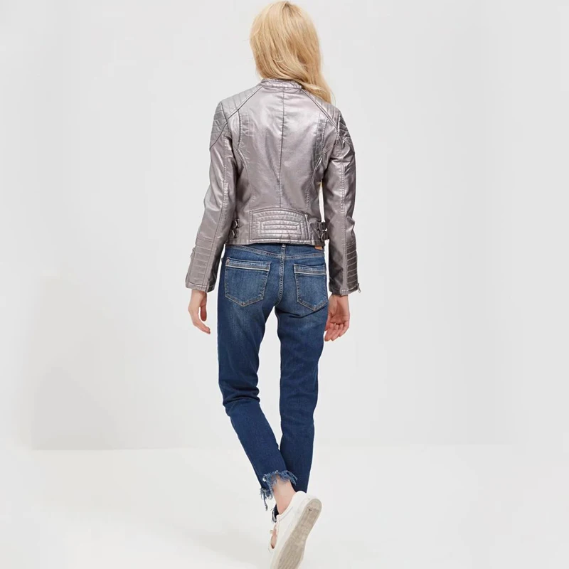 Куртка TMODA292 женская из искусственной кожи мотоциклетная верхняя одежда