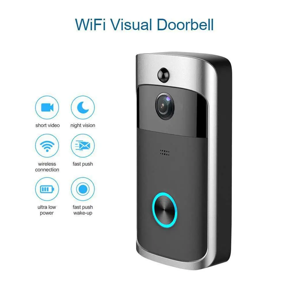 

Smart WiFi Video Doorbell Camera Visual Intercom Door Bell Camera For Apartments IR Alarm Wireless Security