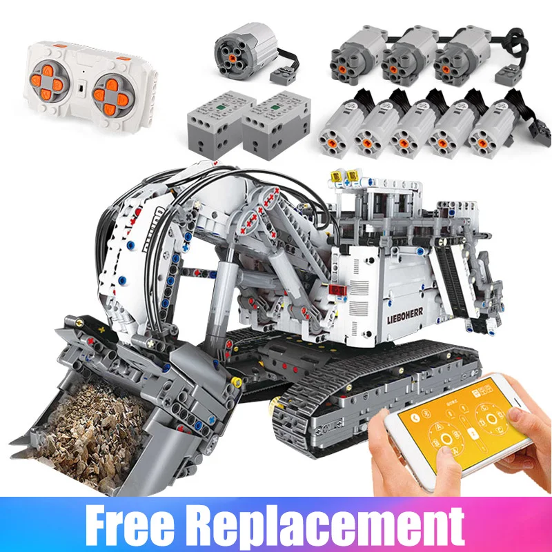 

Presell Motorized Technic Mining Excavator Compatible Legoinglys 42100 Liebherr Bagger R9800 Set Building Blocks Brick Toy