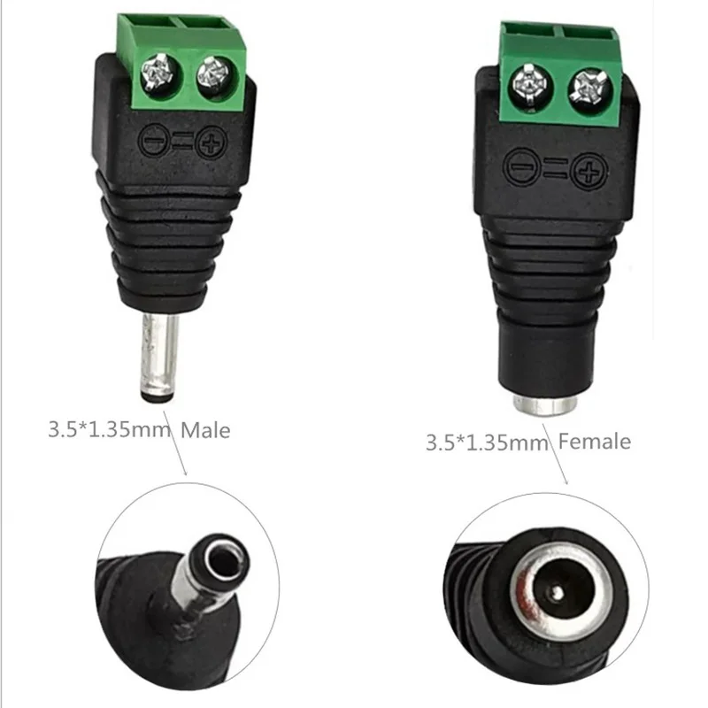 Adattatore Spina 12V DC: Da Presa Femmina 5.5x2.1 Mm A Maschio 3.5x1.35 Mm