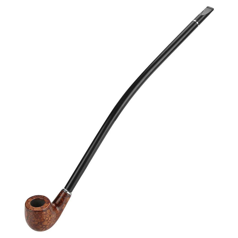 40.5cm / 15.9in Exquisite Long Cigarette Holder Exquisite Long Brown Handle Wooden Tobacco Cigarette Smoke Pipe With Box CF5012