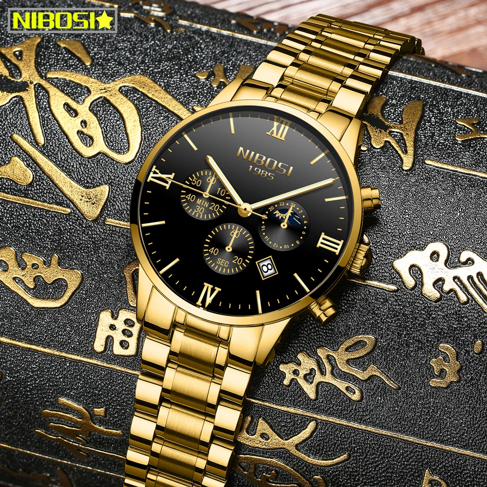 Relogio Masculino NIBOSI 2020 модные мужские часы Лидирующий бренд Роскошные Кварцевые с