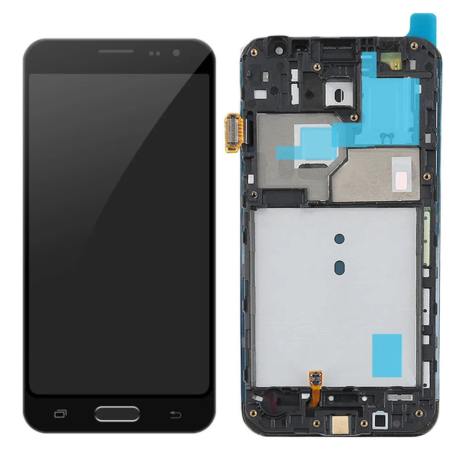 black with frame Настраиваемый экран яркости для samsung Galaxy J3 J320 J320F J320H J320FN J320M/DS ЖК-дисплей сенсорный экран дигитайзер Рамка - Цвет: black with frame