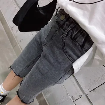 

Children's clothing charcoal black pants elastic jeans pony pants boys girls 2020 spring and summer knight pants