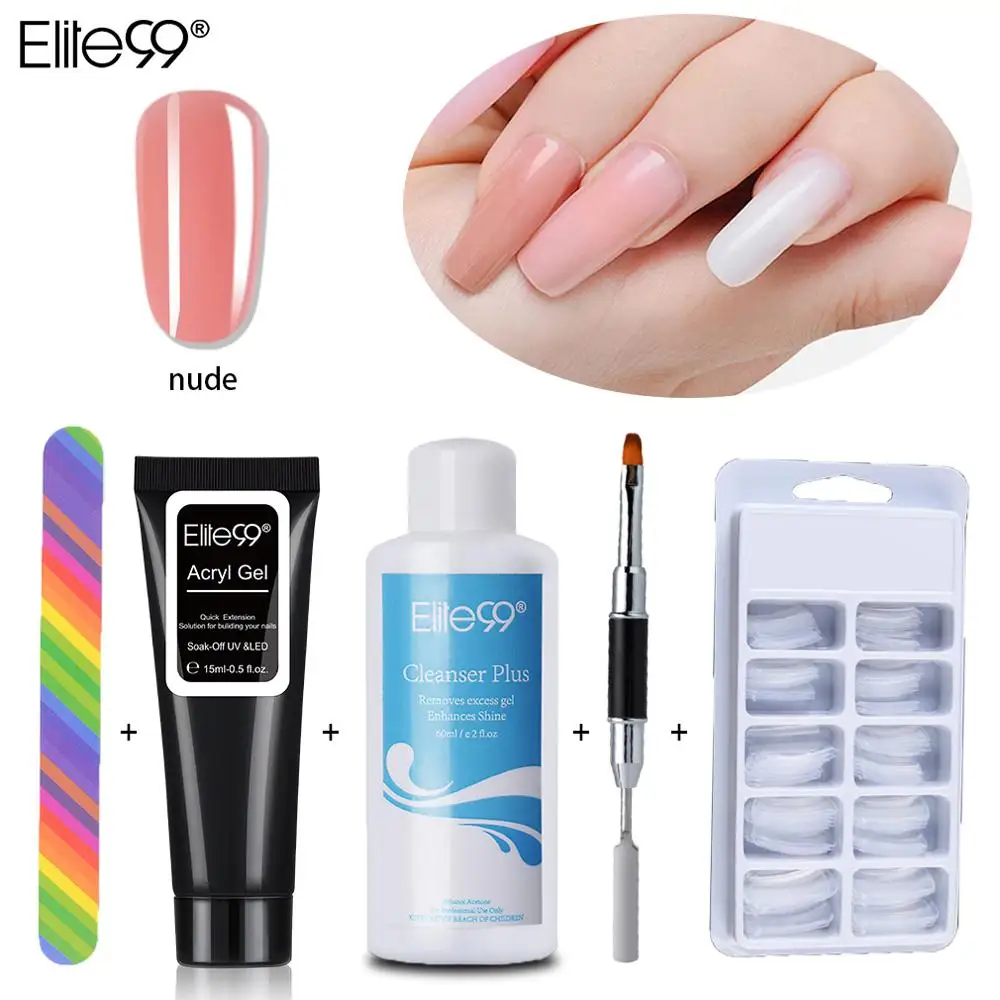 004 Nude Elite99 15 мл полигель поли гель быстрое строительство полигель Кристальное желе Жесткий Поли гель акриловый замочить от ногтей расширение Слип решение - Цвет: 004 Nude