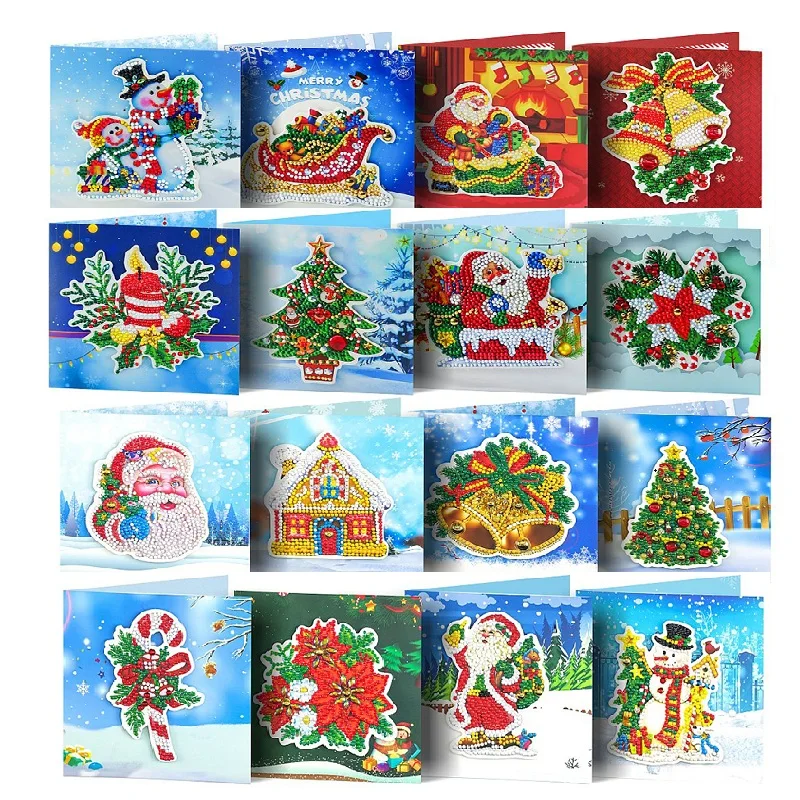 Christmas Diamond Painting Christmas Cards  Diamond Painting Christmas  Cards Set - Diamond Painting Cross Stitch - Aliexpress