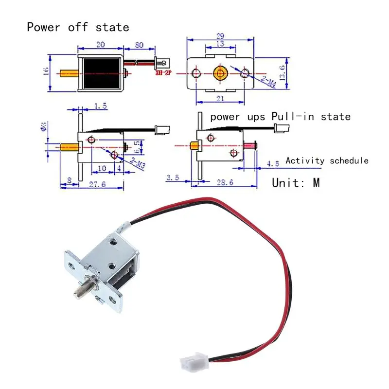 DC 12V 0.5A мини электрический магнитный шкаф болт Push-Pull замок релиз сборки соленоида контроль доступа