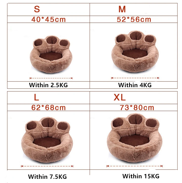 Cute Paw Kennel Dog Bed Size Chart