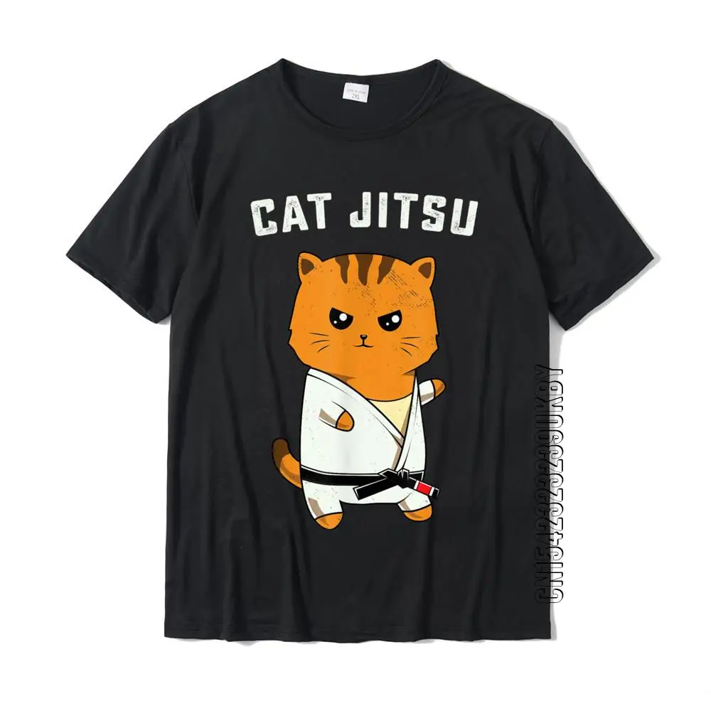 Смешная хлопковая Футболка Jiu Jitsu Kawaii Cat BJJ или MMA футболка для мужчин Уникальные