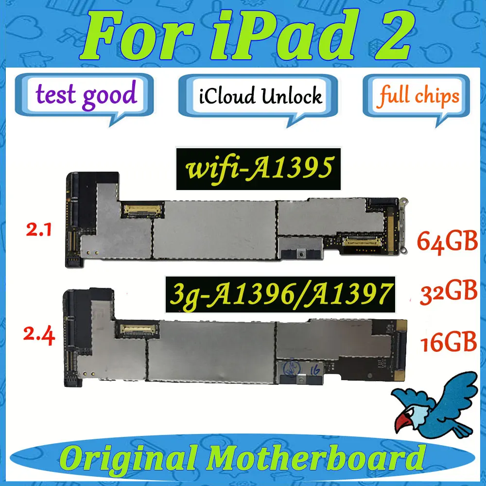 Разблокированная материнская плата для iPad 2 2nd gen WLAN сотовая версия iCloud разблокировка логическая плата A1395 A1396 A1397 полные чипы материнская плата