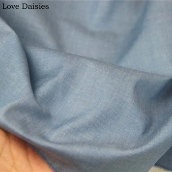 

Solid Denim Blue Color 100% Cotton Stretchy Twill Fabrics Textile for DIY Summer Apparel Clothing Handwork Shirt Dress Tissue