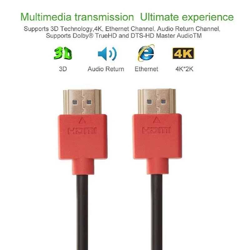 HDMI кабель Позолоченный разъем мужской кабель HDMI к HDMI кабель 1 м Поддержка 3D для HD ТВ монитор проектор сплиттер коммутатор 1080P
