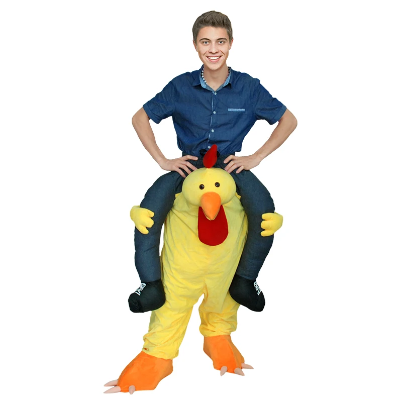 

Ride On Yellow Chicken Costume Carry On Animal Halloween Carnival Fancy-Dress Purim Costumes Mascot