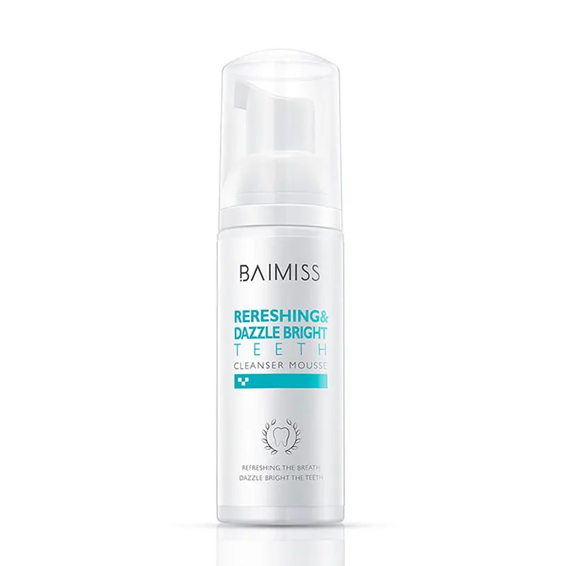 Teeth Whitening Liquid Pressing Toothpaste Mouth Washing Tooth-Cleaning Mousse Oral Hygiene Toothpaste Foam - Color: White