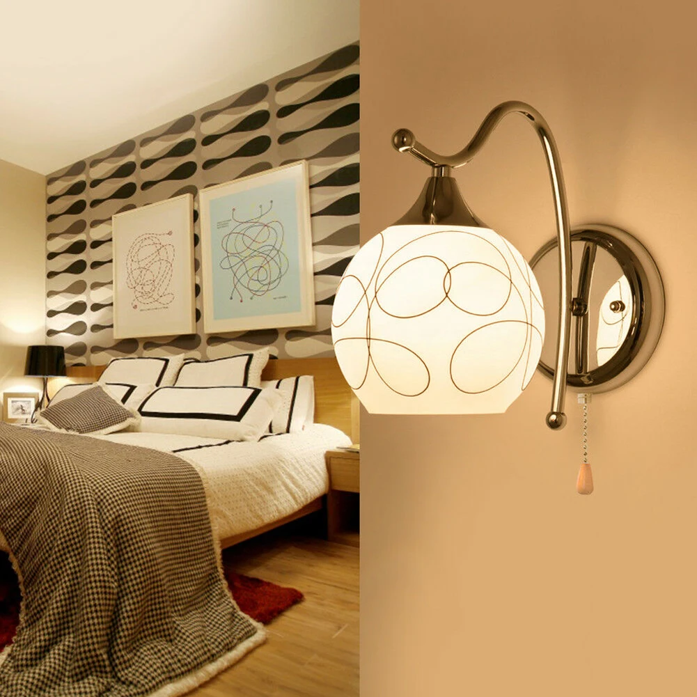 

Bedside Lamp Bedroom Led Fixture Practical Crystal Porch Decoration Light Modern Hallway Simple Wall Light Sconce