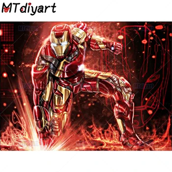 

Iron Man Diamond Painting Art Wall Stickers Kit 5D DIY Embroidery Full Square/round Cross Stitch Rhinestone Of Picture