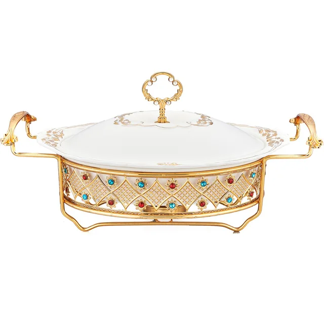 Háztartási Leves Edény Kerámia Edényfűtés Többcélú Önkiszolgáló Svédasztalos Kályha 1.0/1,5/2,0 L Az Esküvői Partira - Image 2