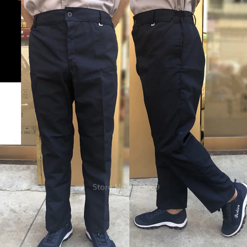 Men's Loose Chef Trousers Food Service Work Wear Stripe Kitchen Restaurant Uniform Cook Pants for Man Chef Maxi M-4XL Catering